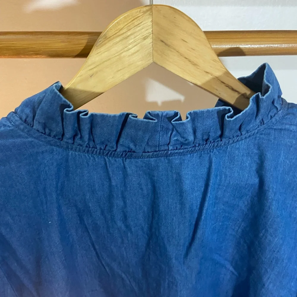 Crown & Ivy Denim Tops. Size- L - Picture 9 of 11